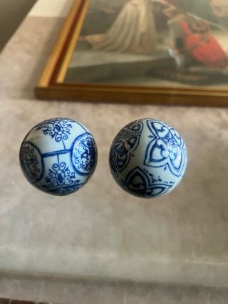 Pack 2 Bolas Cerámica Decorativas Oriental