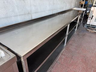 Encimera industrial acero inox 2 baldas abiertas