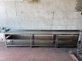 Encimera industrial acero inox 2 baldas abiertas