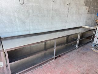 Encimera industrial acero inox 2 baldas abiertas