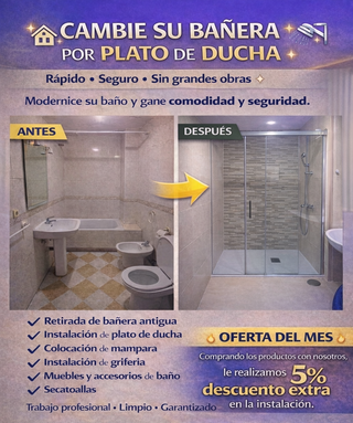 Reformas cambio Bañera por plato de ducha