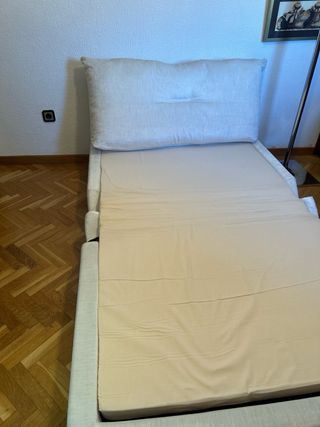 Sofá Cama 2 Plazas Blanco 125x90