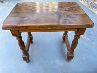 Vintage Mesa auxiliar o taburete de madera maciza