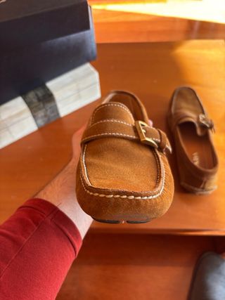 Mocasines Prada Piel Serraje Marrón