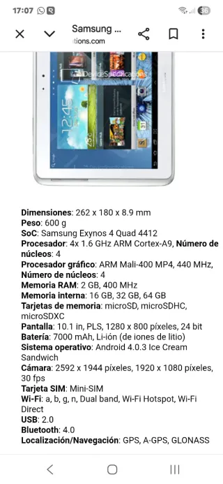 Samsung Galaxy Note 10.1 GT-N8000 completo