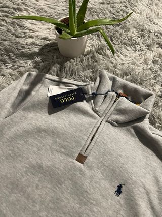 Polo Ralph Lauren Sudadera Gris Media Cremallera