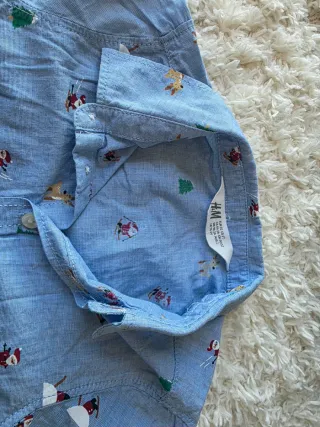 Camisa H&M Estilo Navideño Azul