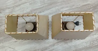 Pareja Lámparas Rústicas Mesita Noche