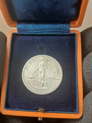 50 Centesimi Filippine 1918 S moneta d'argento