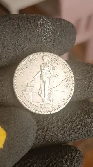 50 Centesimi Filippine 1918 S moneta d'argento