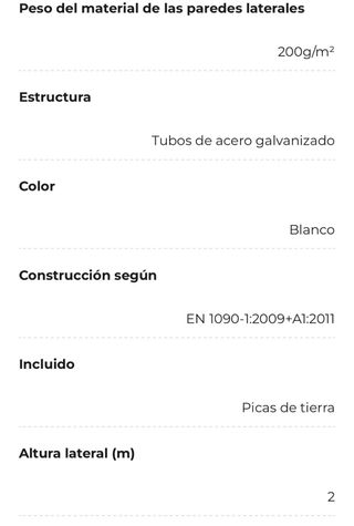 Carpa para fiestas de 6x12m