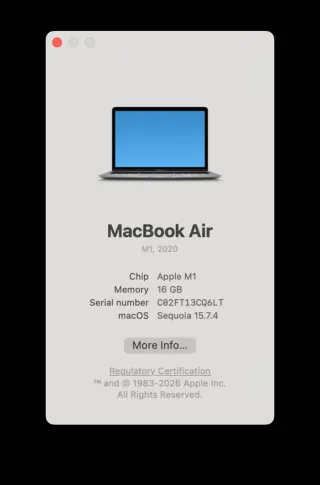 MacBook Air M1 - 13" - 16 GB RAM / 512 GB SSD