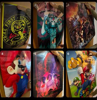 Lote 6 Pósters Películas y Videojuegos