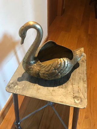 Figura Cisne Metal Vintage Francés