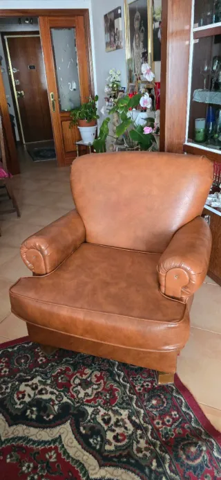 2 Sillones Vintage Piel Marrón