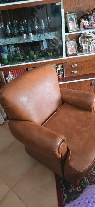 2 Sillones Vintage Piel Marrón