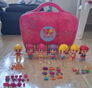 MALETIN PINYPON CON SIETE PINYPONS. EN BUEN ESTADO