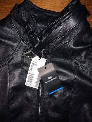 Cappotto in pelle uomo nero