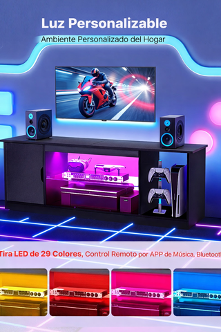 Mueble TV LED RGB Cristal 148x35x52.5cm