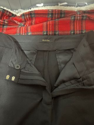 Massimo Dutti Pantalón Traje Negro Mujer