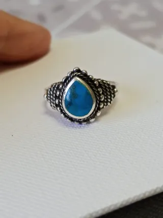 Anello Argento 925 Pietra Azzurra