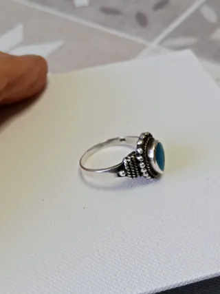 Anello Argento 925 Pietra Azzurra