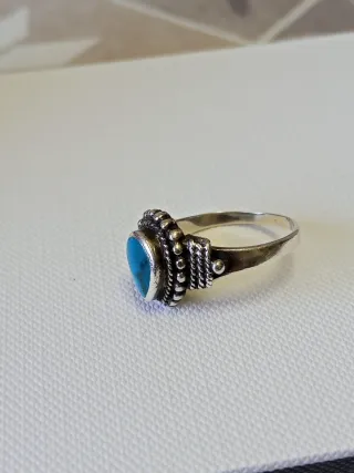 Anello Argento 925 Pietra Azzurra