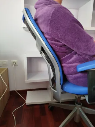 Silla de escritorio ergonómica azul