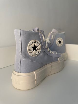 Converse plataforma azul y blanco