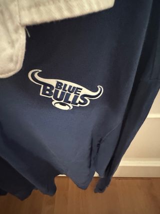 Polo Puma manga larga XL azul y blanco