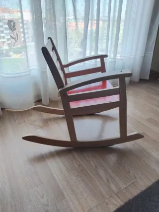 Silla Mecedora Infantil Madera Roja