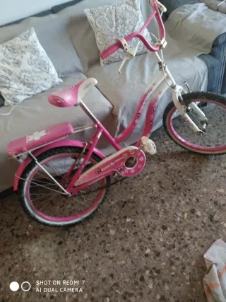 Bicicleta niña rosa y blanca