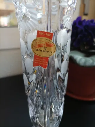 Jarrón cristal tallado Anna Hutte 24% PbO