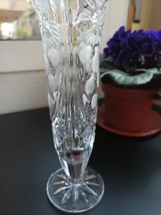 Jarrón cristal tallado Anna Hutte 24% PbO