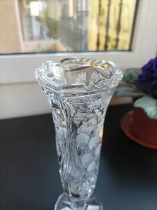 Jarrón cristal tallado Anna Hutte 24% PbO