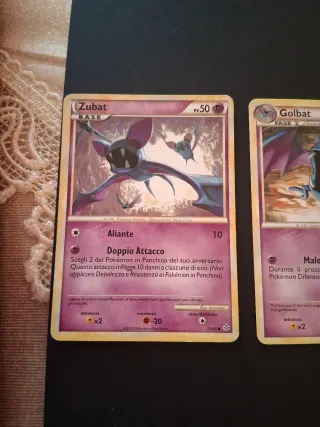 Zubat, Golbat, Crobat carte Pokémon ITA