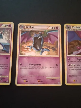 Zubat, Golbat, Crobat carte Pokémon ITA