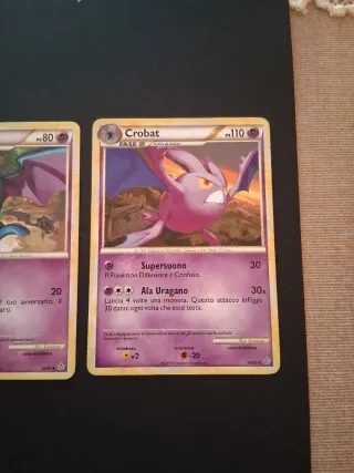 Zubat, Golbat, Crobat carte Pokémon ITA