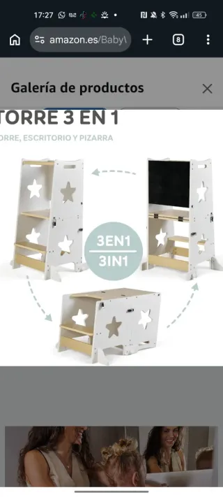 Torre aprendizaje 3 en 1: Torre, Escritorio y Piza