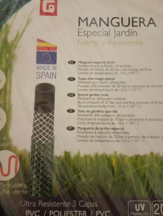 Manguera Jardín 25m 5/8 UV Resistente 15mm