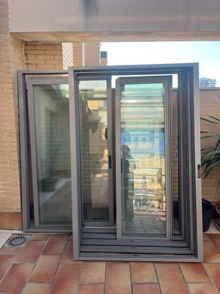 5 ventanas Climalit aluminio con sus marcos