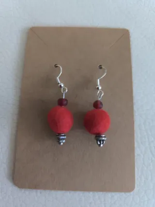 Pendientes artesanales plata y fieltro