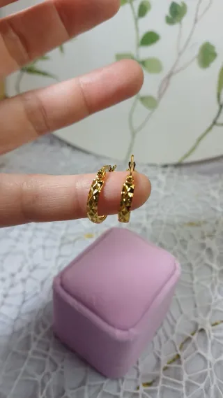 Pendientes Aro Pequeños Chapado Oro 18k Vintage