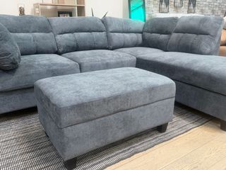 Sofá Rinconera Gris + Puff Arcón