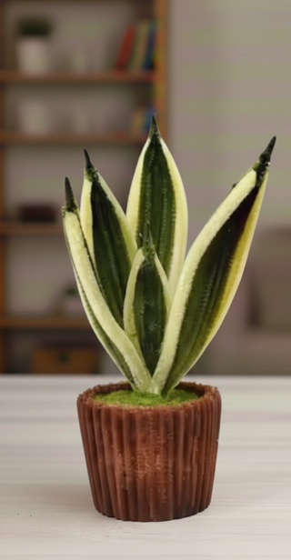 Vasetto decorativo marrone e verde