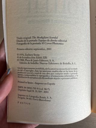 Libro El escándalo Modigliani de Ken Follett