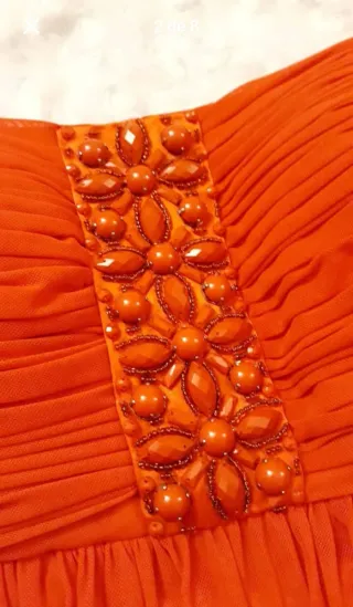 Vestido cerimónia curto laranja