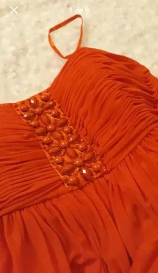 Vestido cerimónia curto laranja