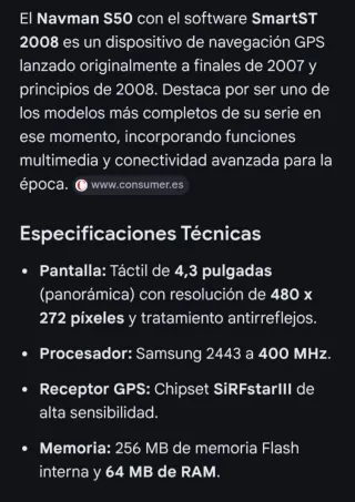 Navegador GPS Navman S50 Bluetooth