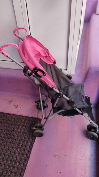 Carro de paseo rosa y gris